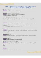 APHY 102 Hormones &vert; Questions with 100&percnt; Verified&NewLine;Answers &vert; Latest Update 2026&sol;2027