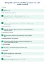 Biology 200 Exam One &vert; UPDATED Questions with 100&percnt;&NewLine;Verified Answers