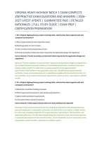 Virginia Heavy Highway Batch 1 Exam Complete &NewLine;200 Practice Exam Questions And Answers &vert; 2026&NewLine;2027 Latest Update &vert; Guaranteed Pass &vert; Detailed &NewLine;Rationales &vert; Full Study Guide &vert; Exam Prep &vert; &NewLine;Certification Preparation