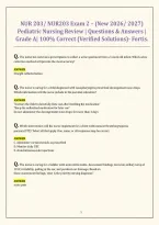 NUR 203&sol; NUR203 Exam 2 &ndash; &lpar;New 2026&sol; 2027&rpar; Pediatric Nursing Review &vert; Questions & Answers &vert; Grade A&vert; 100&percnt; Correct &lpar;Verified Solutions&rpar;- Fortis&period;