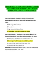 Pearson Nclex-Rn Exam Questions With Answers And Rationales Latest &lpar;Update 2026 -2027&rpar; For Guaranteed Success Get It Now A&plus; Graded 