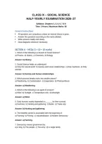 Exam Questions Social Science &vert; Class IX &vert; 2026-27