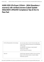 NURS 5315 UTA Exam 2 EXAM - 2026 &lpar;Questions &plus; Answers&rpar; with verified Answers &lpar;Latest Update 2026&sol;2027&rpar; UPDATE&excl;&excl; Compliance Tips & How to Pass Fast&NewLine;NURS 5315 UTA Exam 2 EXAM - 2026 &lpar;Questions &plus; Answers&rpar; with verified Answers &lpar;Latest Update 2026&sol;2027&rpar; UPDA