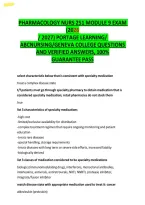 Pharmacology NURS 251 Module 9 Exam &lpar;2025 &NewLine;&sol; 2026&rpar; portage learning&sol; ABCnursing&sol;Geneva &NewLine;College Questions and Verified Answers&comma; 100&percnt; &NewLine;Guarantee Pass 