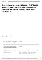 Texas Jurisprudence dental EXAM&comma; &vert;&vert; QUESTIONS WITH ACCURATE ANSWERS &vert;&vert; comprehensive questions and verified answers &vert; GET IT RIGHT &vert;2026&sol;2027&excl;&NewLine;