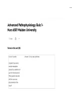 Advanced Pathophysiology Quiz 1 &ndash; NURS 6501 Walden University Study Guide&comma; Practice Questions and Answers&comma; and Exam Review