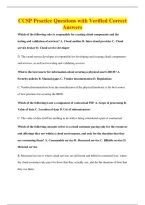 CCSP Practice Questions with Verified Correct&NewLine;Answers