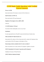 CCSP Study Guide Questions with Verified&NewLine;Correct Answers