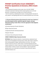 PMHNP Certification Exam 2026&sol;2027 &vert; Practice Questions & Answers&comma; ANCC Exam Prep