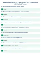 Mental Health CMAN 272 Exam 2 &vert; UPDATED Questions with&NewLine;100&percnt; Verified Answers