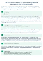 CMAN 272 exam 2 module 9 &shy; schizophrenia &vert; UPDATED&NewLine;Questions with 100&percnt; Verified Answers