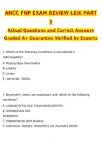 ANCC FNP Exam Review LEIK Part 3 2027 Actual Exam Questions & Verified Answers &vert; Latest &lpar;Latest 2026 &sol; 2027 Update&rpar; A&plus; Grade Complete