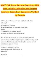 ANCC FNP Exam Review LEIK Part 1 2027 Actual Exam Questions & Verified Answers &vert; Latest &lpar;Latest 2026 &sol; 2027 Update&rpar; A&plus; Grade Complete