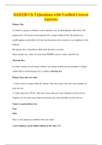 DAD220 Ch 3 Questions with Verified Correct&NewLine;Answers