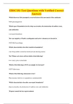ERSC181 Test Questions with Verified Correct&NewLine;Answers