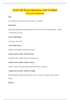 DAD 220 Exam Questions with Verified&NewLine;Correct Answers
