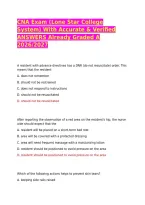CNA Exam &lpar;Lone Star College System&rpar; With Accurate & Verified ANSWERS Already Graded A 2026&sol;2027