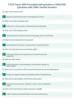 CTCD Texas 2026 Formatted with questions &vert; UPDATED&NewLine;Questions with 100&percnt; Verified Answers