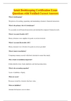 Intuit Bookkeeping Certification Exam&NewLine;Questions with Verified Correct Answers