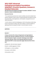 WGU D027 Advanced Pathopharmacological Foundations 2026&sol;2027 &vert; Practice Questions&comma; Answers & Detailed Rationales