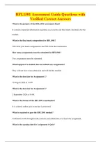 HFL1501 Assessment Guide Questions with&NewLine;Verified Correct Answers