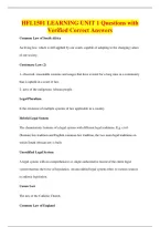 HFL1501 LEARNING UNIT 1 Questions with&NewLine;Verified Correct Answers