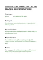 Eeg Board Exam Verified Questions And&NewLine;Solutions Complete Study Guide&NewLine;