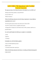 LSUS MHA 706 Questions with Verified&NewLine;Correct Answers