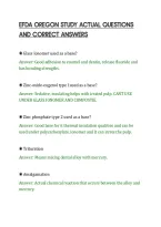 Efda Oregon Study Actual Questions&NewLine;And Correct Answers