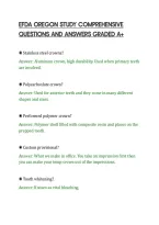 Efda Oregon Study Comprehensive&NewLine;Questions And Answers Graded A&plus;