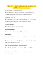 MHA 706 Midterm Practice Questions with&NewLine;Verified Correct Answers