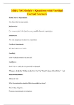 MHA 706 Module 4 Questions with Verified&NewLine;Correct Answers