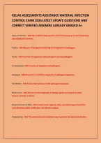 Relias Assessments Assistance Material Infection&NewLine;Control Exam 2026 Latest Update Questions And&NewLine;Correct Verified Answers Already Graded A&plus;
