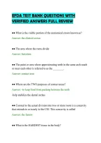 Efda Test Bank Questions With&NewLine;Verified Answers Full Review