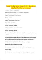 Intuit Bookkeeping Exam Review Questions&NewLine;with Verified Correct Answers