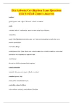 ISA Arborist Certification Exam Questions&NewLine;with Verified Correct Answers