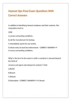 Hazmat Ops Final Exam Questions With Correct Answers