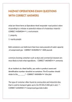 Hazmat Operations Exam Questions With Correct Answers 