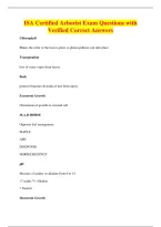 ISA Certified Arborist Exam Questions with&NewLine;Verified Correct Answers
