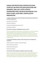 Hawaii Fire Protection Contractor Exam &NewLine;Complete 200 Practice Exam Questions And &NewLine;Answers &vert; 2026&ndash;2027 Latest Update &vert; &NewLine;Guaranteed Pass &vert; Detailed Rationales &vert; Full &NewLine;Study Guide &vert; Exam Prep &vert; Certification &NewLine;Preparation 