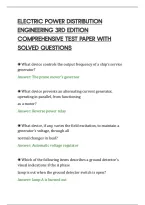 Electric Power Distribution&NewLine;Engineering 3Rd Edition&NewLine;Comprehensive Test Paper With&NewLine;Solved Questions