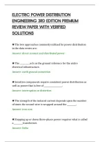 Electric Power Distribution&NewLine;Engineering 3Rd Edition Premium&NewLine;Review Paper With Verified&NewLine;Solutions