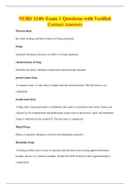 NURS 1140&colon; Exam 1 Questions with Verified&NewLine;Correct Answers