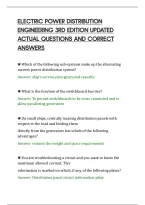 Electric Power Distribution&NewLine;Engineering 3Rd Edition Updated&NewLine;Actual Questions And Correct&NewLine;Answers&NewLine;
