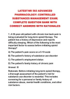 2026-2027 Latest Nr 565 Advanced&NewLine;Pharmacology&colon; Controlled&NewLine;Substances Management Exam&vert;&NewLine;Complete Question Bank With&NewLine;Correct Answers With Rationales