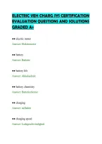 Electric Veh Charg Sys Certification&NewLine;Evaluation Questions And Solutions&NewLine;Graded A&plus;