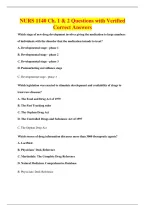 NURS 1140 Ch&period; 1 & 2 Questions with Verified&NewLine;Correct Answers