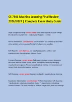 CS 7641 Machine Learning Final Review &NewLine;2026&sol;2027 &vert; Complete Exam Study Guide &NewLine;