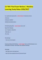 CS 7641 Final Exam Review &vert; Machine Learning Study Notes 2026&sol;2027 &NewLine; &NewLine;