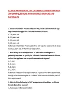 Illinois Private Detective Licensing Examination Prep&colon; 200 Exam Questions With Verified Answers And Rationales